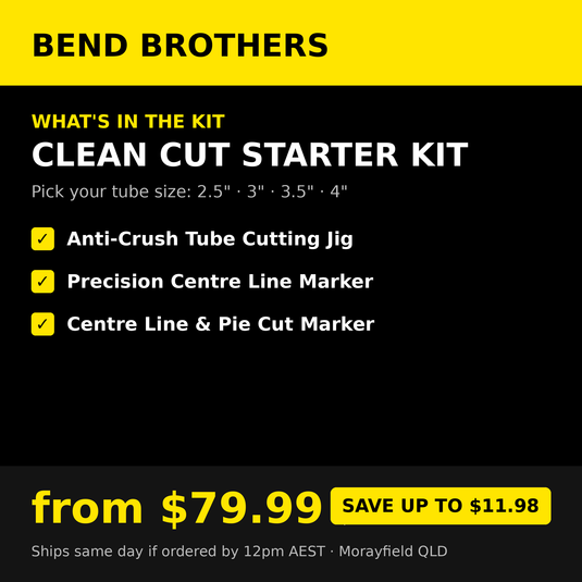 Clean Cut Starter Kit – Tube Jig + Centre Line + Pie Cut Marker