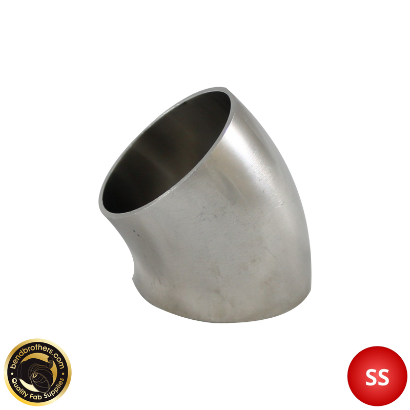 Load image into Gallery viewer, 4" (101mm) 304 Stainless Steel 45° Elbow - 1.2D Radius - 1.6mm Wall
